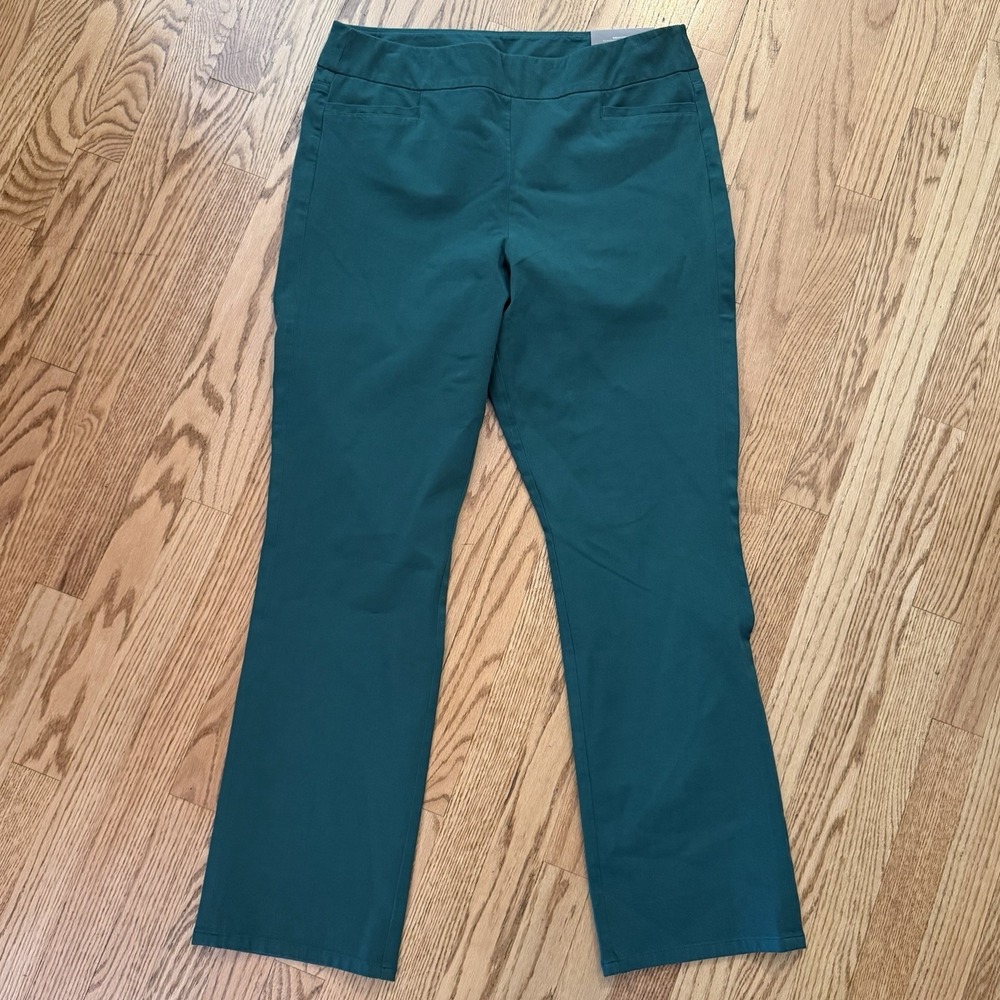 Soft Surroundings PullOn Bootcut Pants L 14/16 Green Superla Stretch NWT Hi Rise